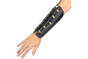 TBEST Archery Arm Guard,Arm Guard Archery, Leather Arm Guards Armguard for Archery Brown/Black Adult Youth Leather Protective Arm Guards Protector Wristband Costume for Recurve Bow Shooting Hunting(Black)