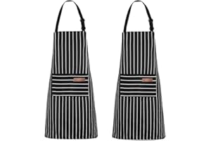 YUANJIASHUN YAO 2 Pack Unisex Adjustable Bib Apron with Pockets Cooking Kitchen Chef Women Men Aprons for Home Kitchen, Restaurant,Coffee House