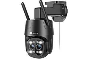 Ctronics 2.5K 4MP 6X Zoom Hybride Caméra Surveillance WiFi Exterieure, 2,4/5GHz WiFi IP Caméra avec Suivi-Auto-Zoom Double Objectif Détection Humaine Vision Nocturne Couleur Audio Bidirectionnel PC