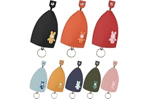 AfitLulu 8 PCS Car Key Case PU Leather Key Bag for Women and Men, Creative Pull Out Style Key Sleeve for House Keys, Car Key, Portable Car Key Holder Fashionable Key Pouch for Handbags