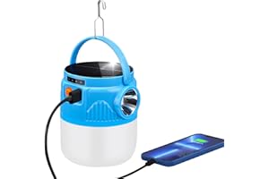 BoloShine Lanterna da Campeggio Solare, Lanterna Ricaricabile USB Portatile Esterna di Sicurezza Luce di Emergenza con 3 Modalità di Illuminazione, Lampade da Campeggio per Escursionismo Pesca