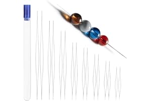 TDUNSYA 16 Pièces Aiguilles à Perler Big Eye, Aiguilles à Perles avec Bouteille D'aiguille, 8 Taille Aiguilles À Enfiler, Accessoires À Enfiler pour Créer des Bijoux, pour Artisanat et Fabrication de Bijoux