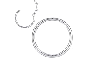 Popuhoops 316L Chirurgenstahl Scharnierende Nasenringe Reifen Suptum Ring Körper Piercing Lippenringe Helix Knorpel Rook Ohrringe 20G 18G 16G 14G 12G 10G 8G, Durchmesser 5mm bis 16mm, Gold-Roségold-Silber-Schwarz