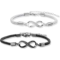 Nuoli Bracciale Infinity Argento Con Cinturino In Tessuto Nero - Fatto A Mano In Germania, Regolabile, Senza Nichel - 2