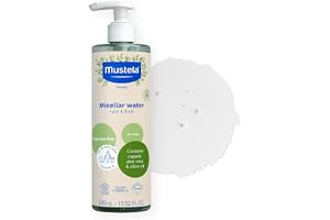 Mustela Ekologiskt micellvatten, olivolja och aloe vera, ansikte, blöjbyte, smink, baby, hela familjen – mild rengöring utan sköljning, 99% naturliga ingredienser (400 ml)