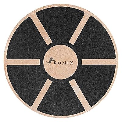 ROMIX Planche Equilibre Bois, Wobble Balance Board Plateau de Thérapie, 40cm Diamètre Antidérapant d'Équilibre Coordination Stabilisation Physio Thérapie Entraîneur Exercice Musculation Réhabilitation