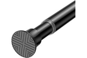 HAOYUNTE 1Pcs Tension Rod 58-120cm Extendable Curtain Poles Black Adjustable Tension Rods for Curtains Shower Curtain Pole No Drilling Spring Tension Rod for Window,Wardrobe and Bathroom