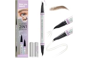 Intoo You 30° Curved Eyebrow Pencil, Magic 2 in 1 Eyebrow Pen Pro, Waterproof Eye Brow Pen with 2 Tips, Vivid Microblading Brow Pencils for Women, Last All Day Makeup (Brown)