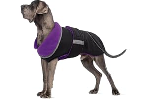 Hjyokuso Manteau pour Chien, Imperméable Veste pour Chien, Manteau Chien Petite Taille, Manteau Hiver Chaud pour Grande Chien ​avec Bandes Réfléchissantes Sûres & Buste Ajustable