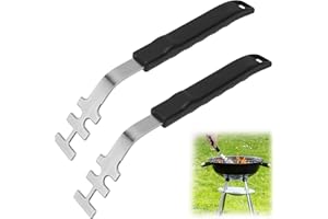 BHHTBB Lot de 2 lève-grille en fonte résistant à la chaleur - Anti-brûlure - Poignée antidérapante - Outil de barbecue universel pour grilles en fonte et acier inoxydable