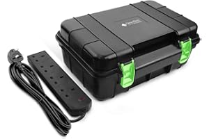 Desiretech Weatherproof Outdoor Electric Box with 4 Gang 10m Extension Lead – IP54 Rated, Heavy-Duty Power Supply for Garden Tools, Christmas Lights, and DIY Tasks