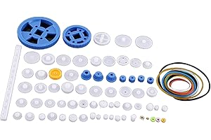 Fafeicy Plastik Motor Zahnräder 80-teiliges Zahnräder Modellbau Kunststoff Spindel Schneckengetriebehülsen Robotermotorspielzeug DIY Teile für Modell Amateur(80 Gear Packages)