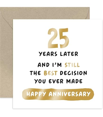 Handgefertigte Glückwunschkarte Zum 25. Hochzeitstag – Liebeslinien-Design Mit Glitzer & Strass