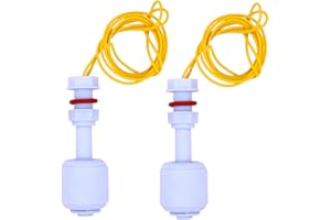 WVXILYR 2 Pezzi Sensori di Livello dell’Acqua, Sensore Livello Acqua Serbatoio, Interruttore di Livello per Serbatoi, Interruttore a Galleggiante in Plastica per Idroponica, Giardinaggio, Acquari e Piscine