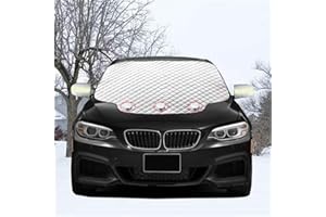 Viwril Car windscreen Cover for Winter, Windscreen Frost Cover with Side Mirror Cover and Reflective Stripes, Ice Windscreen Covers with Magnetic Edges Thickness Snow Protector for Cars (147×120cm)