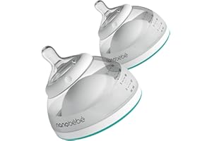NANOBÉBÉ Nanobebe Lot de 2 biberons pour lait maternel (innovation primée pour les bébés allaitants), allaitement de nouveauné, anticolique, loquet parfait, préserve les nutriments du lait maternel, bleu