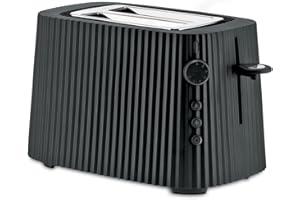 Alessi Plissé MDL08 B - Grille-Pain Design, Six Niveaux de Dorure, en Résine Thermoplastique, Fiche Européenne 850 W, Noir
