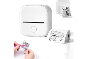 HIDRUO Doodle Dash Printer, Note Buddy Doodle Dash, Inkless Sticker Printer, Fast Printing Portable Mini Thermal Printer for Learning Assistance, Study Notes, Memo, Fun, Work, Journal (White)