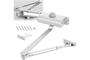 ZOFUN Automatic Door Closer, Aluminium Alloy Spring Door Closer with Hold Open Anti Door Slam, 25-45 Kg Gate Spring Closer Soft Close, Heavy Duty Hydraulic Door Closers for Interior Door Safety