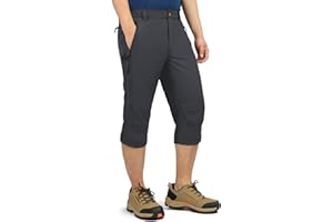 Outdoor Ventures Męskie spodnie cargo 3/4, krótkie spodnie cargo, rozciągliwe, letnie szorty outdoorowe dla mężczyzn, szybkoschnące szorty do wędrówek, biegania