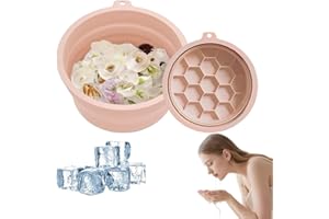 XFSRG Palangana Plegable de Silicona para Hielo Facial Cuenco de Baño de Hielo Lavabo Portátil de Enfriamiento Rápido Perfecto para el Hogar y Viajes (Rosa)