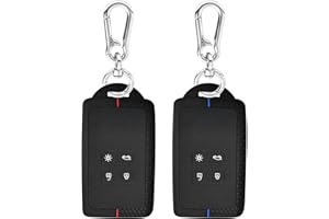 WZWZO 2 Pièces Etui Carte pour Renault, Coque Carte pour Re-na-ult, Porte Clé pour Ren-ault Compatible avec Clio Megane Koleos Kadjar Talisman Captur Espace Dacia Duster, Ren ault Coque de Clé à 4 Boutons