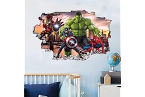 QUEENWIFF Superhero Wall Sticker Decals,Children Avengers Cartoon Bedroom Background Wall Decoration Self Adhesive Wall Sticker,Video Game Sticker Birthday Party Supplies