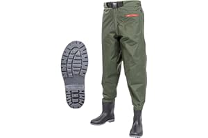 HKJPLVF Waist Wading Pants, Hip Waders, Waterproof Outdoor Fishing Hunting Waist Waders with Boots, Wading Shoes for Men and Women,for Fly Fishing,Duck Hunting,Kayaking,C-45