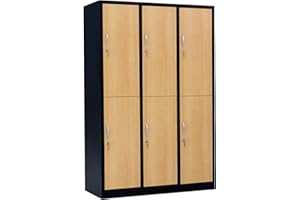 ‎FURNI24 Furni 24 Garderobenschrank Schließfach Spind Umkleideschrank Kleiderschrank Abteilbreite 40 cm 6-türig fertig montiert Verschiedene Ausführungen verfügbar