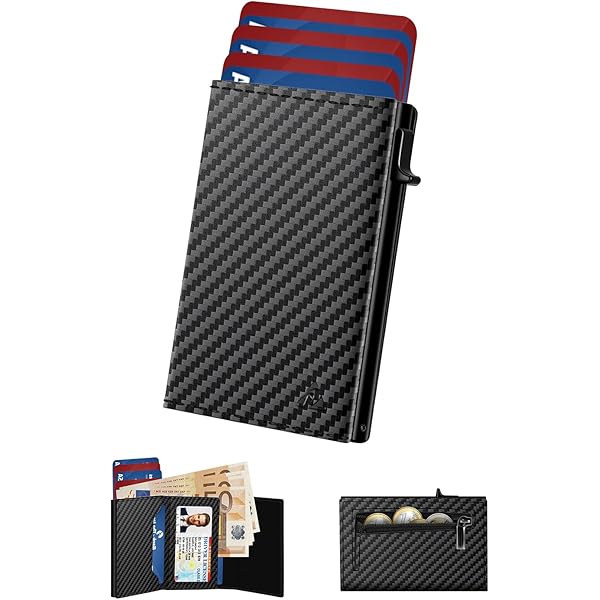 YESIIW Slim Herenportemonnee Met Grote Capaciteit, Pop Up Portemonnee Voor 7 Kaarten 2 Identiteitskaarten En 15 Papiergeld Wallet Rfid Bescherming Kaarthouder Magnetisch Muntvak A01 2024732391