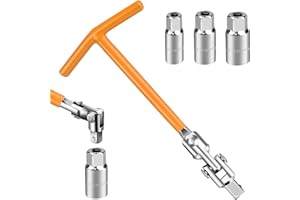 shallyong Llave para Bujias, Llave Extractor Bujias 16 mm/18 mm/21 mm, Llave Combinada, Llave de Vaso, Juego de Herramientas para Bujías de Automóviles y Motocicletas (Amarillo)