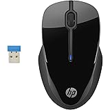 HP 250 Mouse Wireless, profilo sagomato e ergonomico, tecnologia LED blu, risoluzione fino a 1600 DPI, Nero