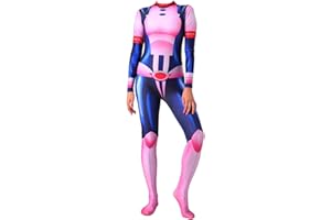 JILIJIA Uraraka Ochako Cosplay Costume My Hero Academia Jumpsuit Battle Uniform Bodysuit for Unisex Adults Kids Christmas Halloween Cosplay