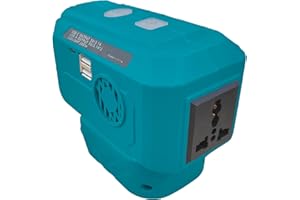 YEEJUAK 200W Portable Power Inverter for Makita 18V Batteries Camping Accessories Converts to 230V AC Outlet & Dual USB/Type-C Ports,Built-in 200LM LED Light,for Outdoor,Camping gear,Laptop Computer,Friger