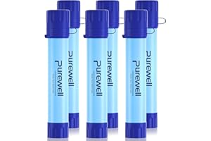 Purewell Filtro de agua personal 1500L Filtro de agua para exteriores Elimina el 99,99% de los contaminantes, trekking, viajes de aventura y preparación para emergencias