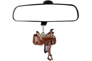 ulapithi Schlüsselanhänger Western Cowboy Sattel Acryl Anhänger Sattel, Westernsattel Schlüsselanhänger Equestrian Decor Dekorative Behänge, Hauptinnendekoration Auto-Rückspiegel-Anhänger