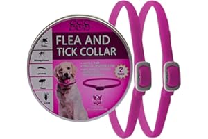 SSS SALLYSS SALLYSS Collare Antiparassitario per Cani – 2 Pezzi – Protezione Naturale con Citronella e Menta – Efficacia fino a 8 Mesi – Impermeabile, Regolabile, Formula Sicura (Pink)