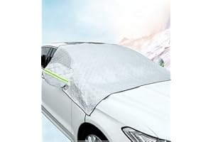 MAILEKT Protege Pare Brise Givre Avant, Couverture Pare Brise Voiture Hiver, Pare Soleil Voiture Pare Brise Avant, Bache Pare Brise Voiture Protection Pare Brise Gel，2.4 m X1.48 m