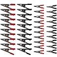 Senven Clamp Vise, 40Pcs Crocodile Clip - 20 Medium Metal Insulation Clip (Black, Red, Silver) & 20 Small Alligator Clips (Black, Red) for Electrical Testing and Wiring