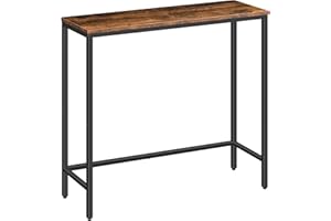 HOOBRO Console Table, Slim Console Table for Hallway, Metal Frame, Compact Display Table, Sofa Table for Small Spaces, Entryway, Living Room, Sturdy, Rustic Brown and Black EBF75XG01