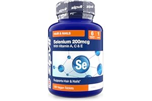 Zipvit Selenium 200mcg with Vitamins A, C, E. 180 Vegan Tablets. Supports Normal Thyroid, Skin, Hair & Nails, Immune System, and Antioxidant Protection. 6 Month Supply. UK Supplier.