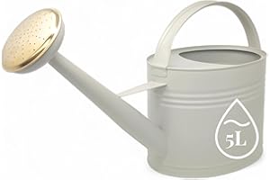 ‎LIVLIG53 LIVLIG Zinc Watering Can, 5 Litres, Metal Garden Watering Can for Indoor and Outdoor Use, Vintage Watering Can, Removable Spout, Colour: Greige