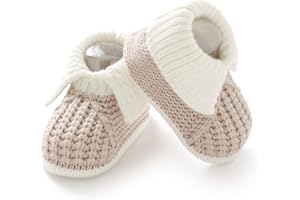 Neiwech Baby Booties Newborn Hand Knit Sock Shoes Soft Cozy First Walkers for Infant Boys Girls