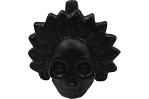 MAYTING Aztec Death Whistle, 126dB+ Sons de Cris Humains, Sifflet à Tête de Mort pour la Fête d'Halloween Sifflet de Guerre Aztèque à Fort Son et Cri (Noir A)