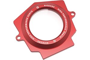 NICECNC Rote Aluminium-Legierung, komplett transparent, Nockenwellenabdeckung, Compatible with Yamaha Raptor YFM 700 2006–2024, Raptor 700 R 2009–2024, Raptor 700 SE 2009–2024