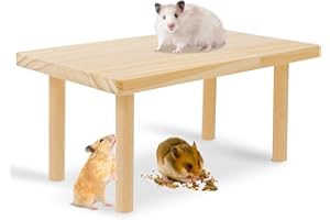 LEKEFETO Plataforma de hámster de madera, plataforma de hámster, juguete para escalar, hámster, plataforma de escalada para hámster, gerbil, ratones – 24 x 12 x 14 cm