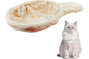 LAANCOO 12-inch Cat Hammock, Large Cat Tree Tower Replacement Nest Basket Lounger Hammock Bed for Cat Tree Cat Tower Replacement Cat Tree Accessories Hammock Attachment (Beige)