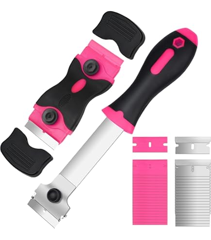 1,5 Pollici 2 Pezzi Rasoio Metallico Raschietto Con 10 Acciai Al Carbonio E 10 Lamiere Di Plastica Per La Rimozione Di Colla Vernice Decalcomanie Tinta - Foto 10