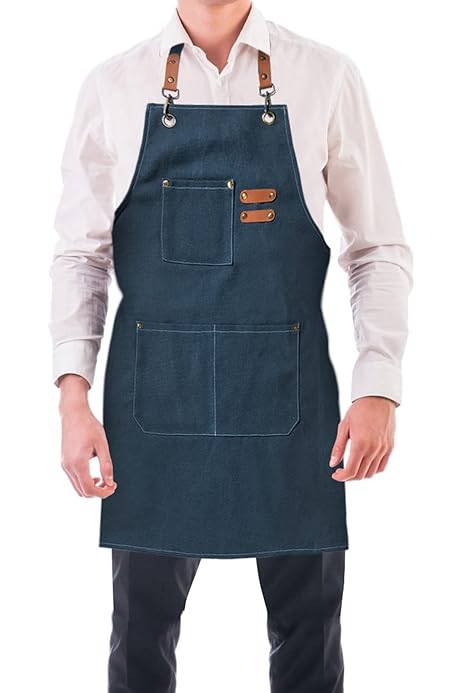 Tablier De Cuisine En Denim De Qualité Supérieure - Robuste - Pour