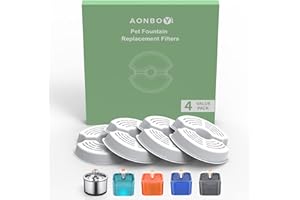AONBOY Filtri da fontana ad acqua gatto, 4 filtri per erogatore acqua gatto, Dreifache Filtrazione, soddisfa le esigenze di sostituzione da 2 a 4 mesi